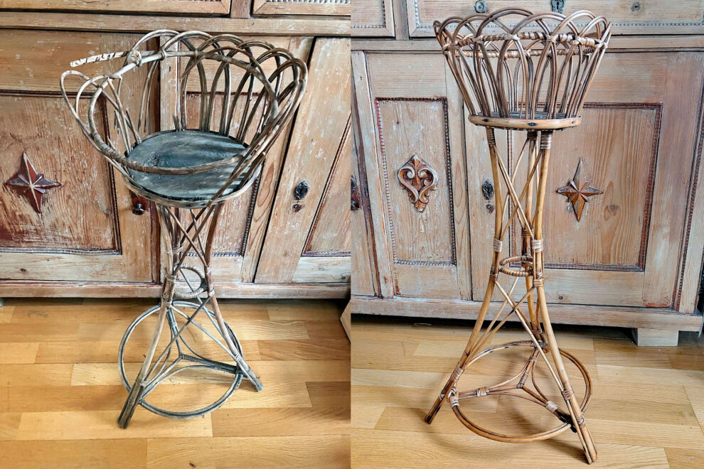 Reparatur Blumenständer Alt Neu 1